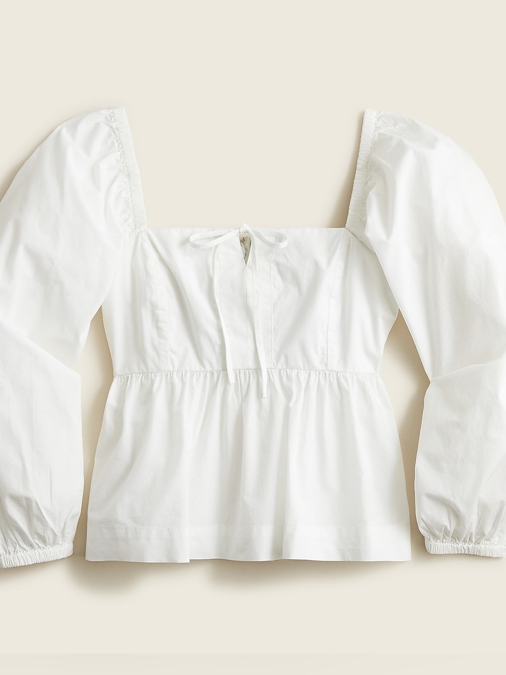 J. Crew White Squareneck cotton poplin top